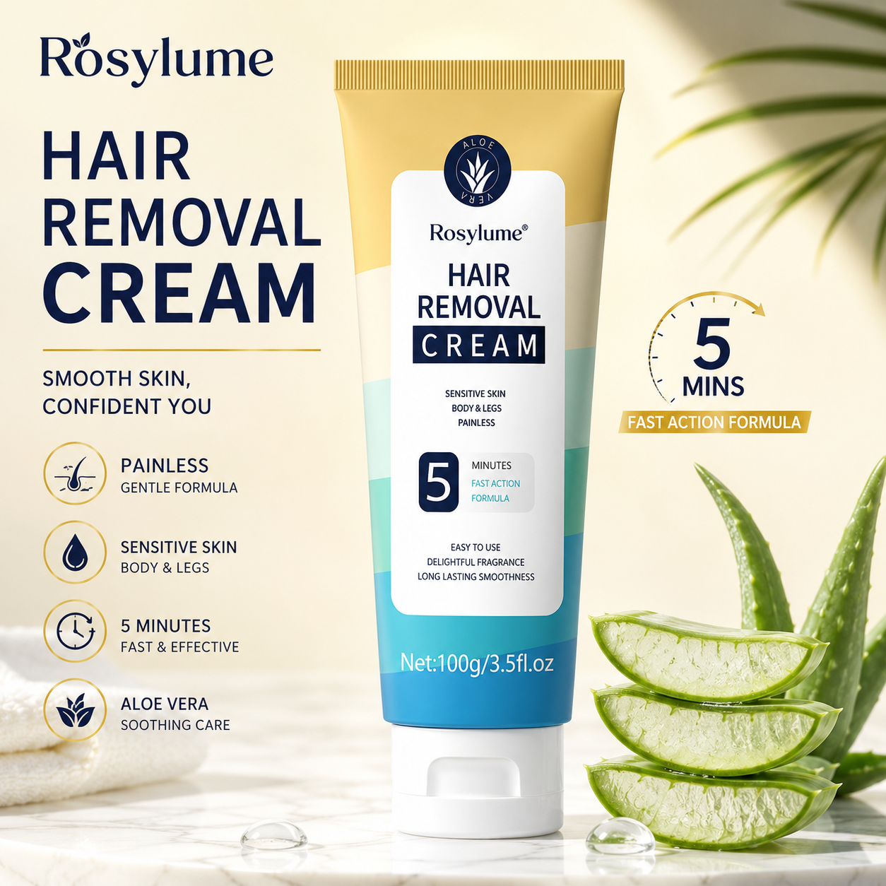 🌟LAST DAY SALE!!🎁Painless Full Body Hair Removal Cream for Men & Women– Skin-friendly for all areas🌿